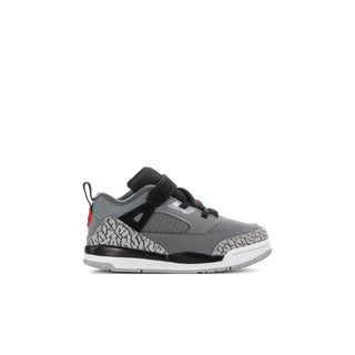 Toddler low-top sneakers in grey and black with elephant-print side panel and red accents