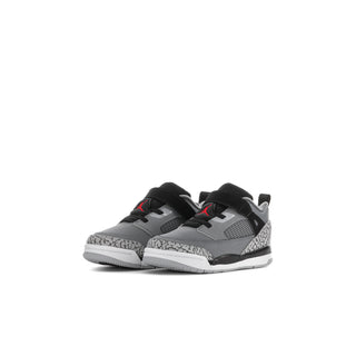 Toddler low-top sneakers, grey and black uppers with elephant-print toe/side detail and red hits