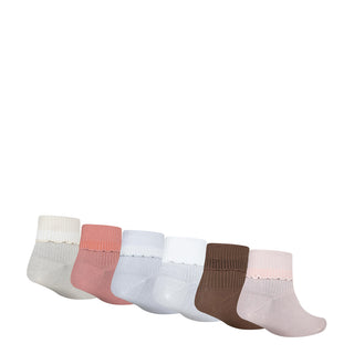 6 Pack Medium Fold Over Ankle Sock