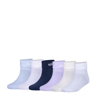 6 Pack X-Small Fold Over Ankle Sock