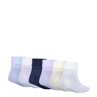 6 Pack X-Small Fold Over Ankle Sock