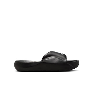 Youth black slide sandal with white Jumpman logo on the strap