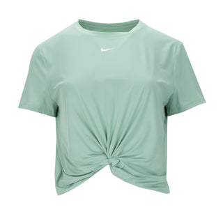Women’s mint green twist-front performance tee with Nike logo at chest