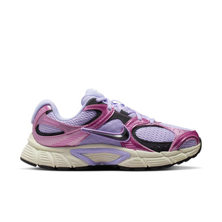 Women’s athletic running shoe in purple, pink, and lavender with chunky off-white sole