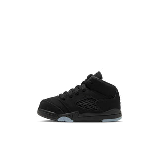 Black toddler low-top sneakers with perforated panels and lace-up front