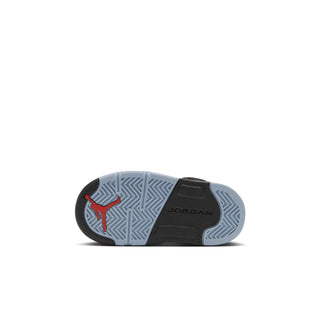 Black toddler sneaker outsole with Jordan logo and patterned traction tread