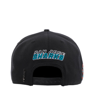 SJ Sharks Script Tail Wool Snapback Hat