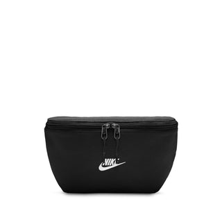 Black zippered waist pack with Nike logo and rounded top pouch.