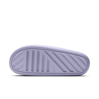 Women’s slide sandal outsole in pale purple shimmer with textured tread pattern