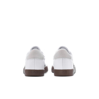 Youth adidas sneakers, rear view with white heel tab and gum rubber sole