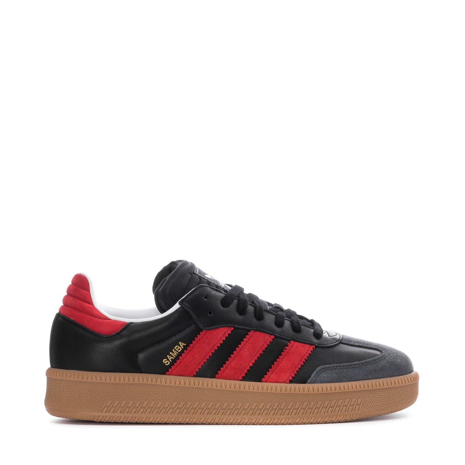Adidas Samba XLG | Men's | Black/Better Scarlet/Carbon/Gum | ShopWSS Adidas Samba XLG | Men's | Black/Better Scarlet/Carbon/Gum | ShopWSS