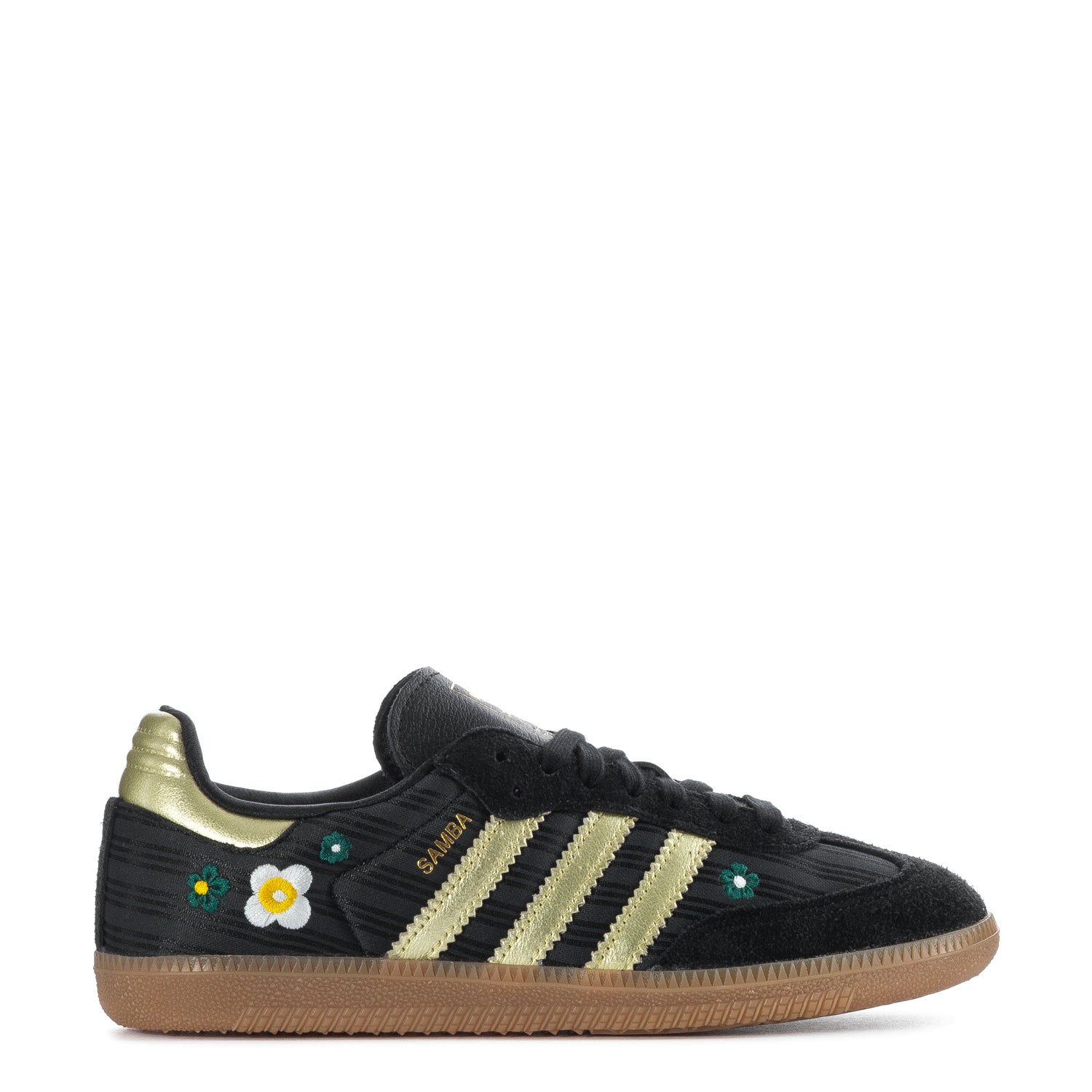 Adidas Samba OG | Women's | (Liberty) Black/Gold/Daisy | ShopWSS Adidas Samba OG | Women's | (Liberty) Black/Gold/Daisy | ShopWSS