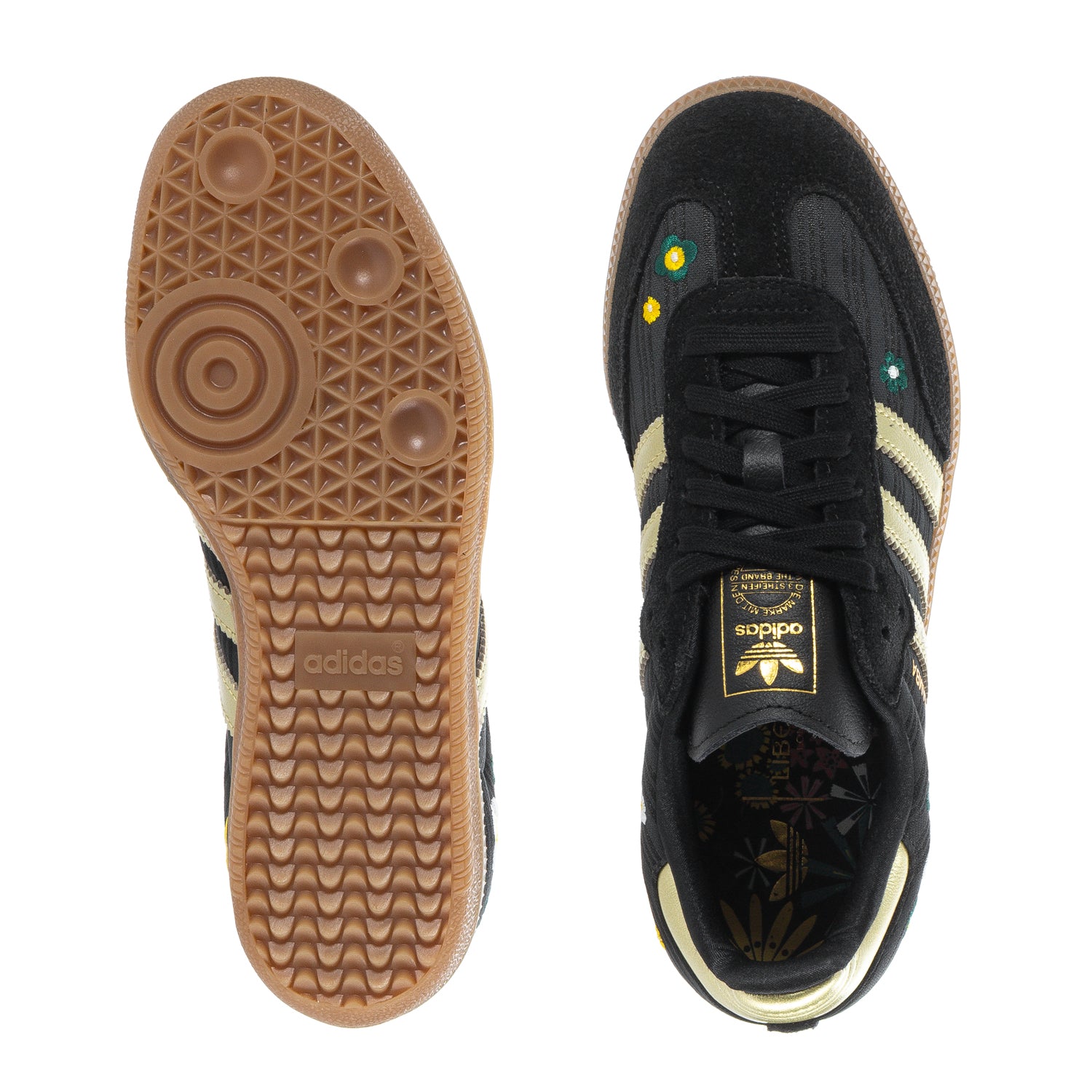 Adidas Samba OG | Women's | (Liberty) Black/Gold/Daisy | ShopWSS Adidas Samba OG | Women's | (Liberty) Black/Gold/Daisy | ShopWSS