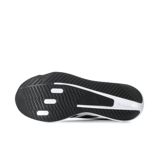 Men's running shoe outsole, black traction tread with white sidewall