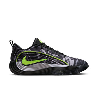 Mens running shoes in black with volt green and light smoke gray accents