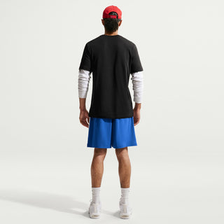 Men's black sport t-shirt back view, crew neck