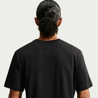 Men's black sport t-shirt back view, relaxed short-sleeve cut