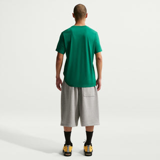 Men's malachite green sport tee, back view; plain fabric and crew neckline.