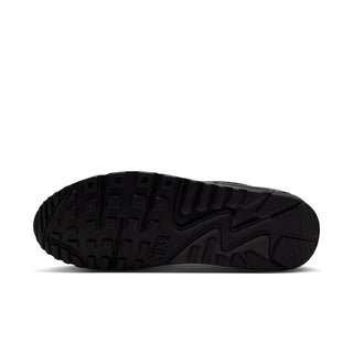 Men's Nike Air Max 90 PRM outsole view, black rubber tread with traction pattern