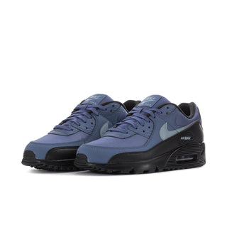 Men's blue running sneakers with lace-up front and black outsole