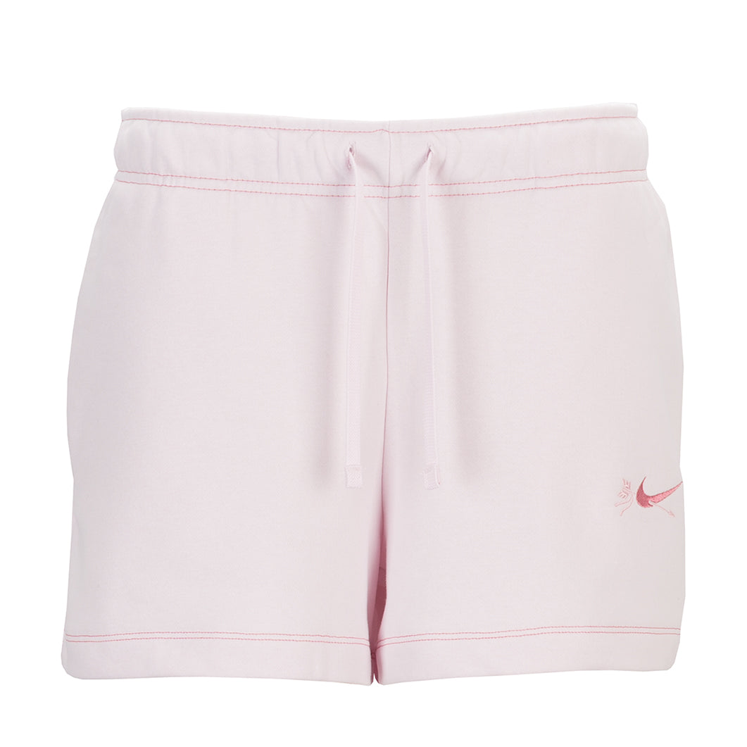 pink nike fleece shorts