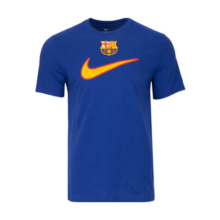 Men's FC Barcelona T-shirt in deep royal blue with Nike swoosh and club crest