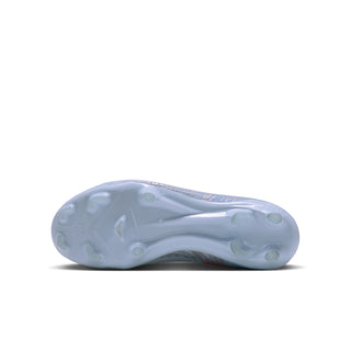 Youth light blue football boot outsole with molded studs for FG/MG