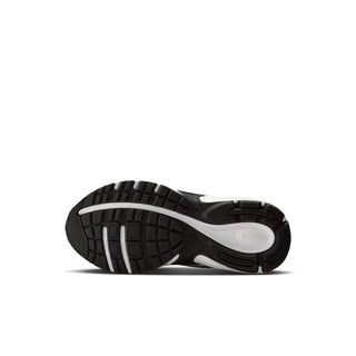 Kids running shoe outsole with textured tread and white midsole