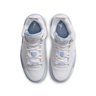 Pair of Son Of Mars youth sneakers viewed from above, showing laces and blue insoles