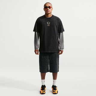 Men's black short-sleeve T-shirt with Air Max chest emblem, crew neck