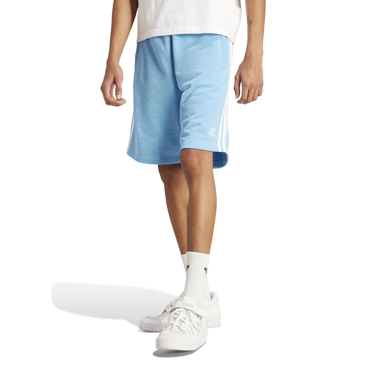 Adidas Originals Mens Adicolor 3 Stripes Shorts Semi Blue Burst Size M