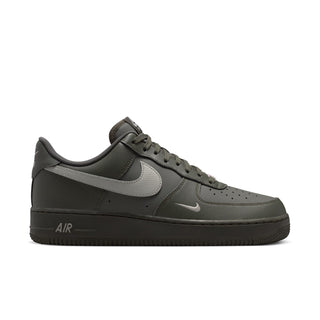 Men's Air Force 1 low-top sneaker in dark olive with silver Swoosh and black Air sole