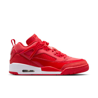 Women’s red lace-up low-top sneakers with mesh panels and white air unit sole