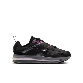 Youth Air Max 26 sneakers in black with purple accents and white-mist midsole