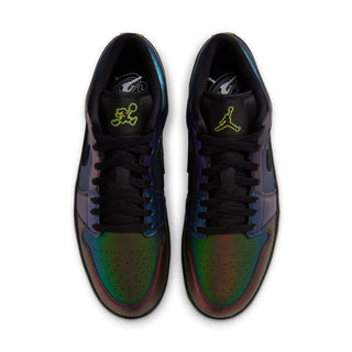 AJ 1 Low men's sneakers with black laces and multicolor toe box
