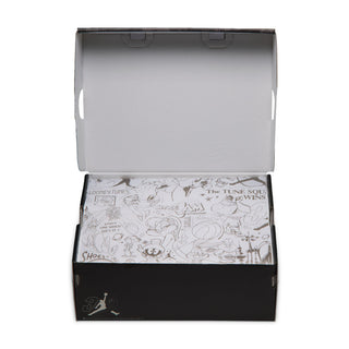Open Air Jordan shoe box with illustrated character tissue paper