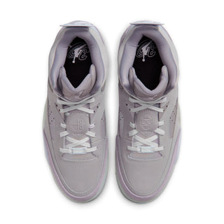 Men's sneakers, light gray uppers with white laces; interior lining and tongue details.