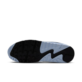 Men's Air Max 90 shoe outsole with black tread and light blue traction pods