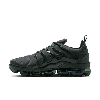 Men's Air VaporMax Plus sneakers, dark camo green side profile with sculpted details