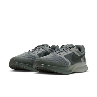 Pair of gray Nike Run Swift 3 men's running shoes, shown from the front and side