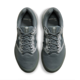 Pair of gray Nike Run Swift 3 running shoes viewed from above