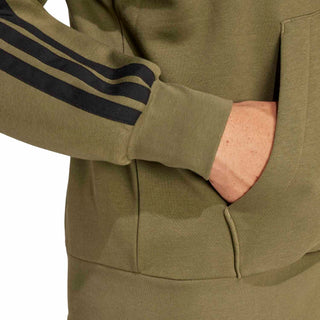 Essentials 3 Stripes Fleece FZ Hoody -Mens