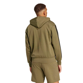 Essentials 3 Stripes Fleece FZ Hoody -Mens