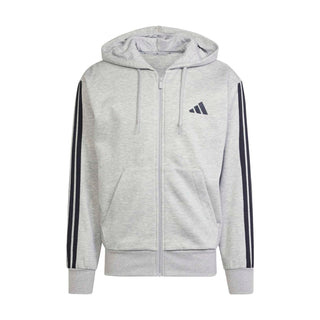 Essentials 3 Stripes Fleece FZ Hoody -Mens