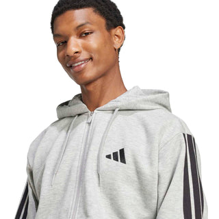 Essentials 3 Stripes Fleece FZ Hoody -Mens