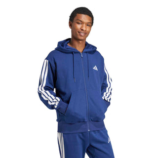 Essentials 3 Stripes Fleece FZ Hoody -Mens
