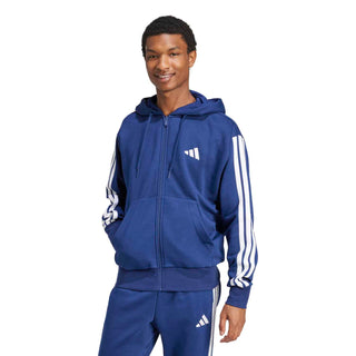 Essentials 3 Stripes Fleece FZ Hoody -Mens