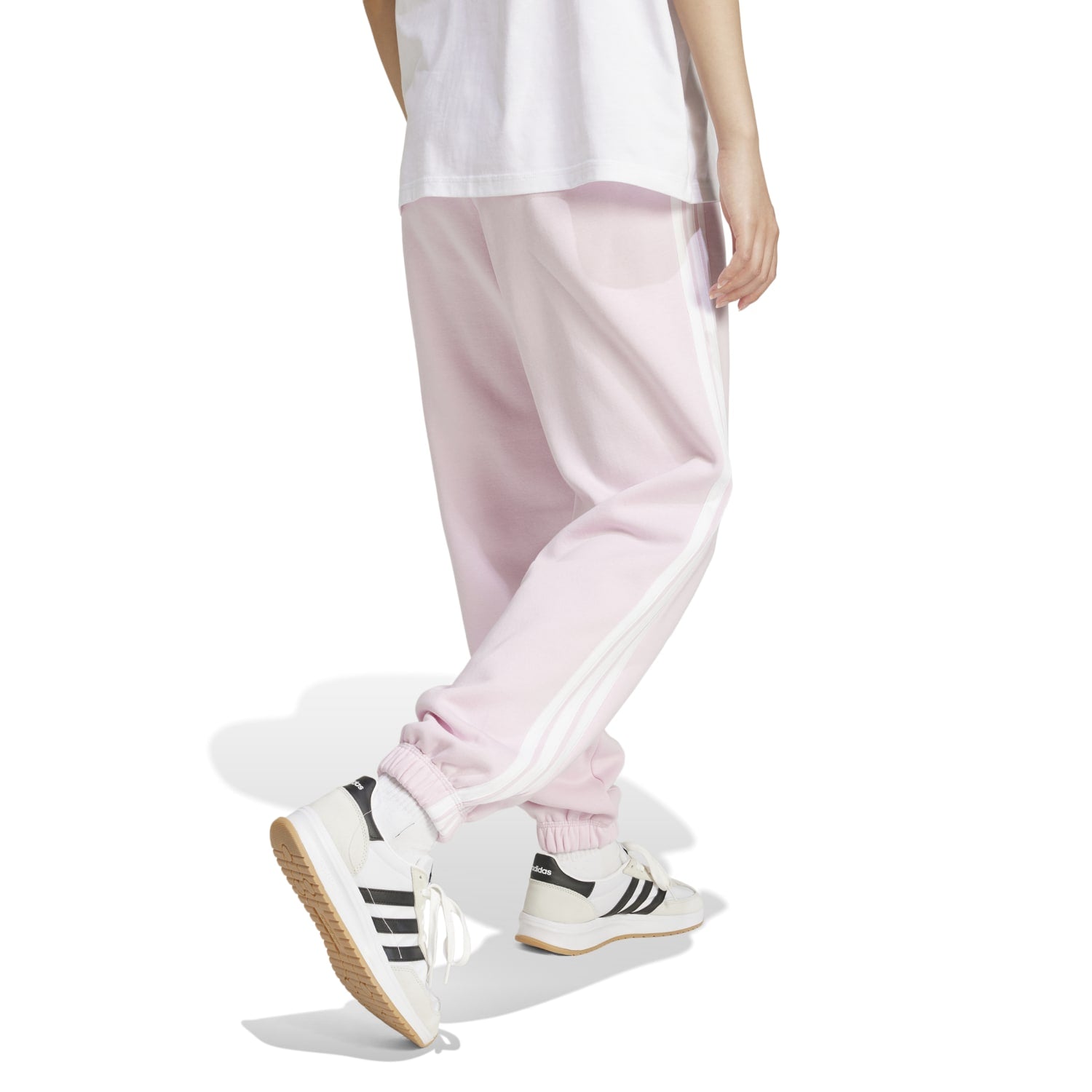 adidas Women's 3-Stripes Fleece Sweatpants - Pink adidas Women's 3-Stripes Fleece Sweatpants - Pink