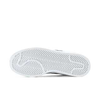Women's sneaker outsole with zigzag tread pattern, white rubber base