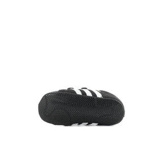 Infant black adidas Superstar sneaker sole with textured tread and three stripe detail